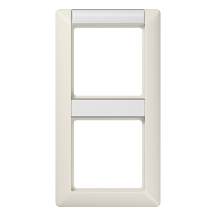 AS582NA Рамка 2-кратная с полем для надписи для горизонтальной и вертикальной установки; слоновая кость