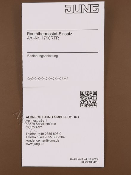 Вставка комнатного термостата, со входом для датчика 1790RTR