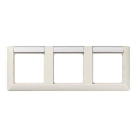 AS5830NA Рамка 3-кратная с полем для надписи для горизонтальной установки; слоновая кость