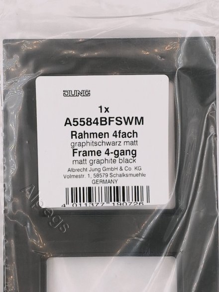 Jung A550 - Рамка 4-ая, цвет матовый черный A5584BFSWM