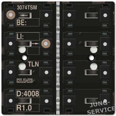 3074TSM KNX кнопочный модуль с интегрированным шинным сопряжением стандарт 4 группы