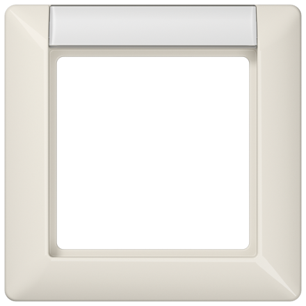 AS581NA Рамка 1-кратная для вертикальной и горизонтальной установки с полем для надписи; слоновая кость