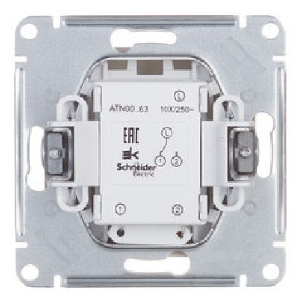 ATN000463 - AtlasDesign 1-клавишный ПЕРЕКЛЮЧАТЕЛЬ с подсветкой, схема 6а, 10АХ, механизм, ЖЕМЧУГ