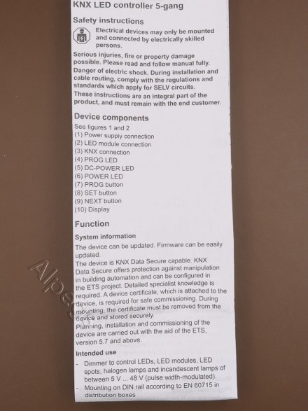 KNX LED-контроллер, 5 каналов, 39005 1S LED R