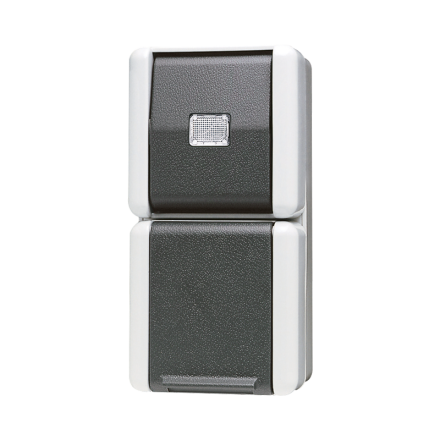 871W Комбинация - розетка и однополюсный выключатель; для накладного монтажа IP44