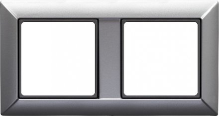 Рамка двойная Jung Eco Profi алюминий, EP482AL