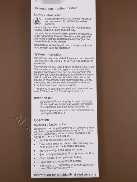 Кнопочный модуль универсальный F40, 4 группы, KNX 42941ST