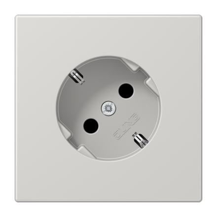 LS520-45LG Штепсельная розетка SCHUKO 16A, 250V  с поворотом на 45°; светло-серая