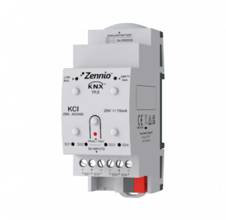 Интерфейс KNX KCI 4 S0 для счетчиков учета ресурсов с импульсными выходами (S0)